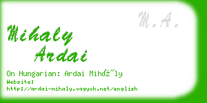 mihaly ardai business card